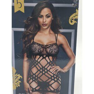Baci Lingerie Women's One Size 2-14 Black Double Strap Lace Mini Dress 3128